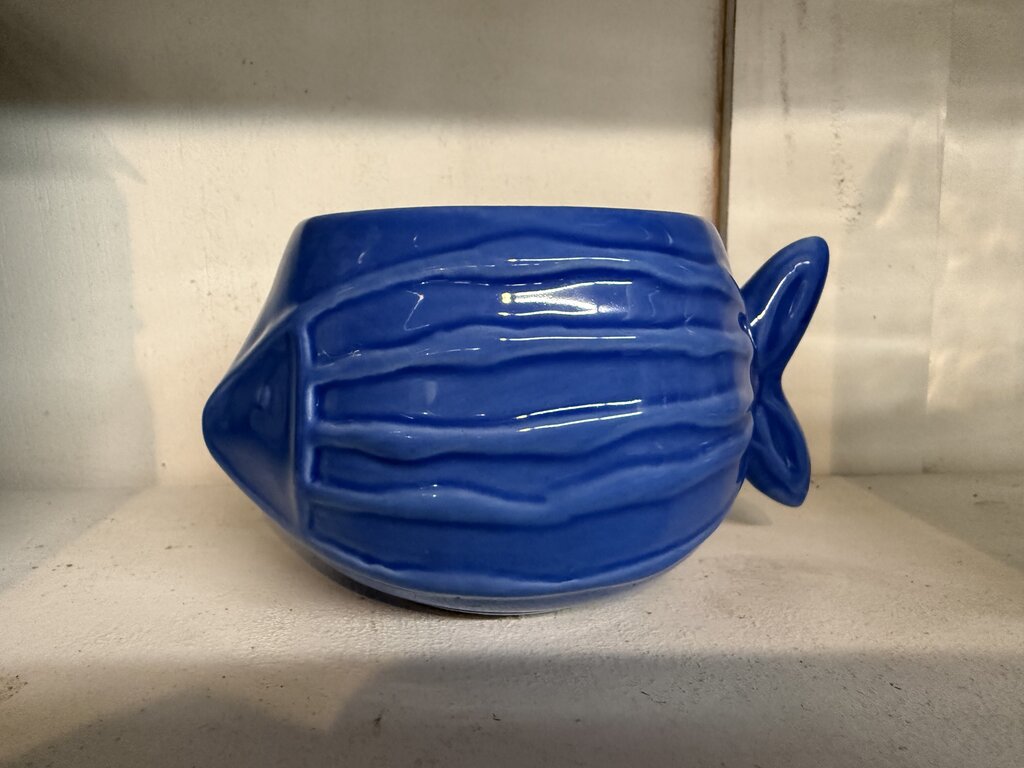 BLUE FISH MUG OR PLANTER