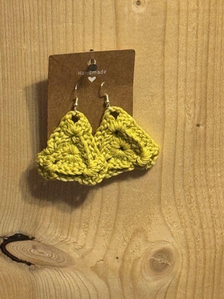 LIME TRIANGLE EARRINGS