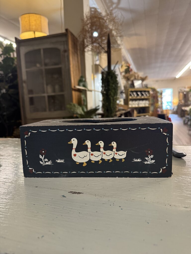 HAND-PAINTED WOODEN TISSUE BOX COVER