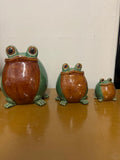 CERAMIC FROGS SET OF 3