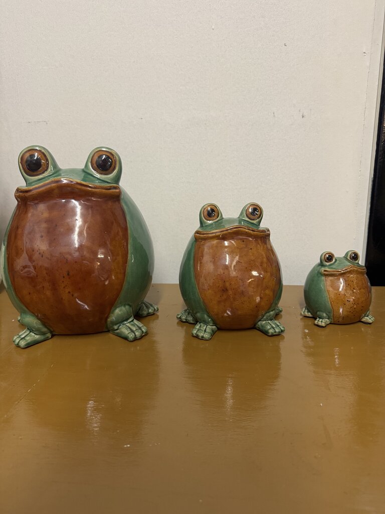 CERAMIC FROGS SET OF 3