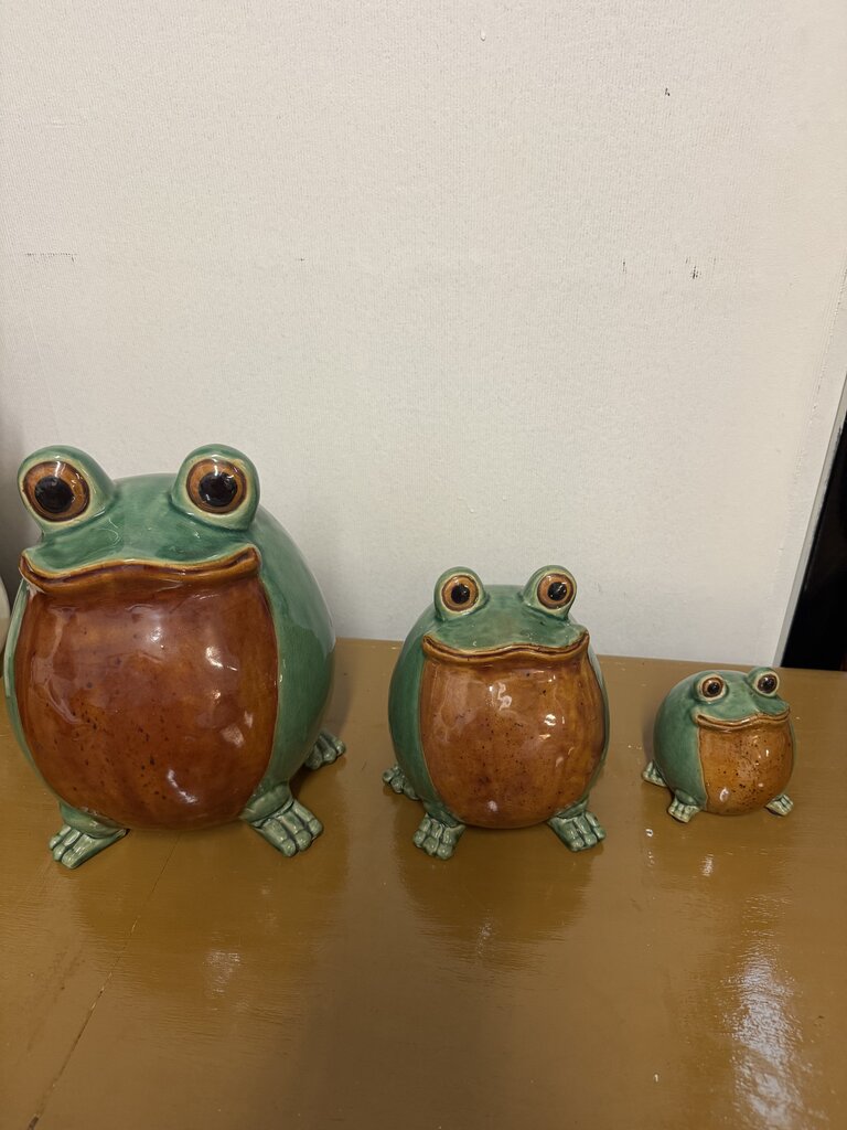 CERAMIC FROGS SET OF 3