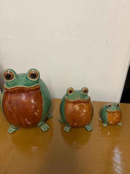 CERAMIC FROGS SET OF 3