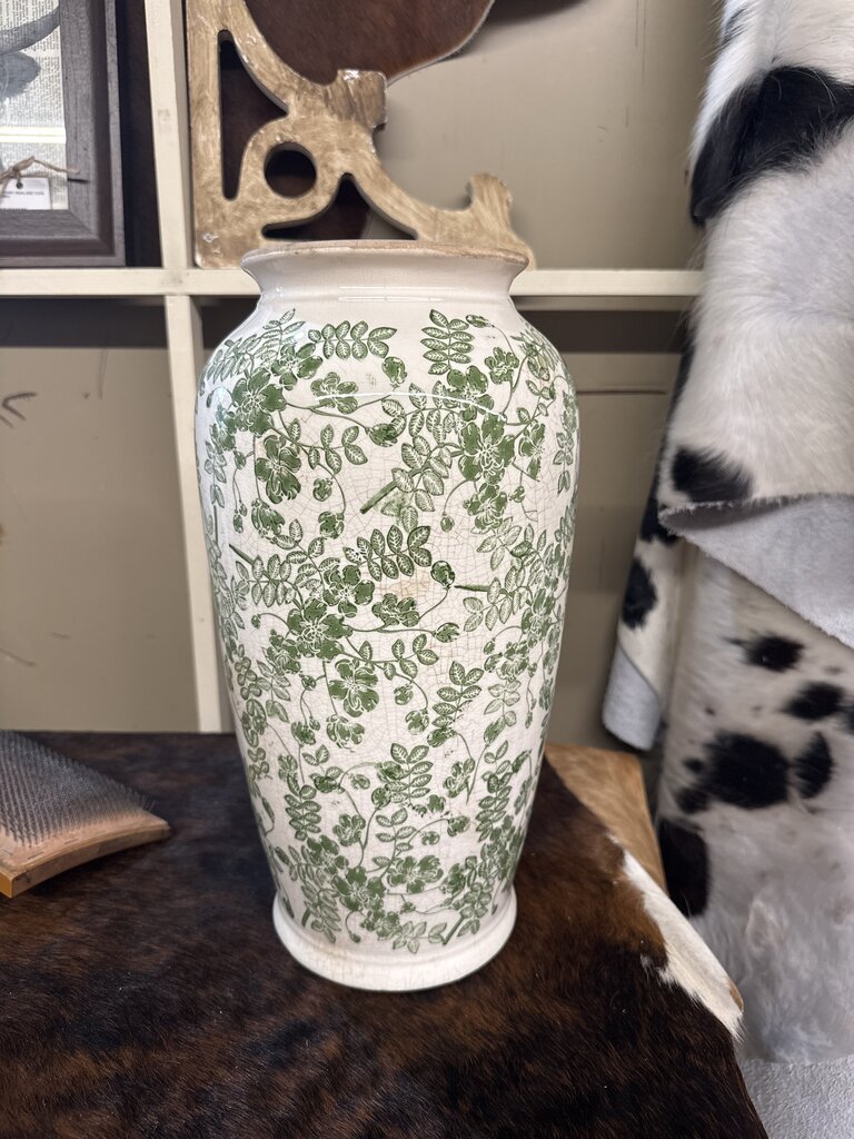 XL GREEN/WHITE VASE