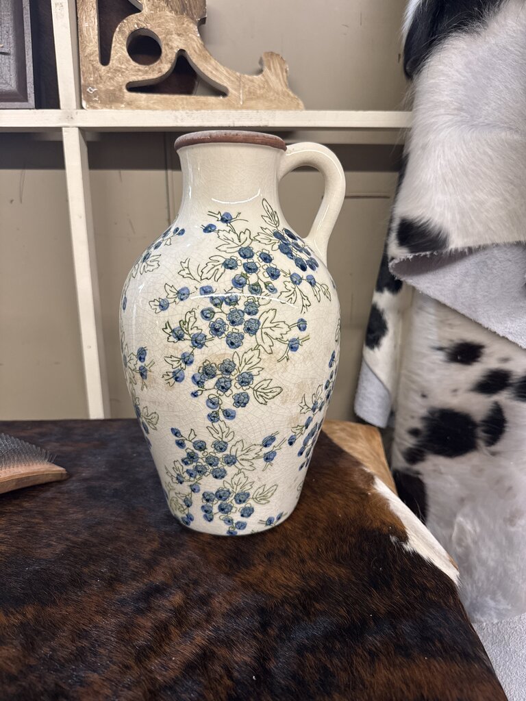 BLUEEBERRY VASE WITH HANDLE