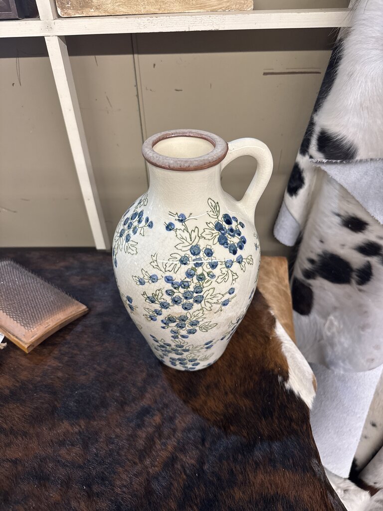 BLUEEBERRY VASE WITH HANDLE