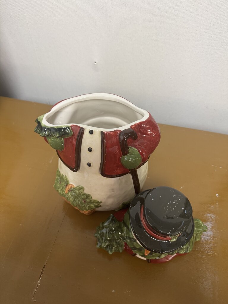 CERAMIC CHRISTMAS SNOWMAN COOKIE JAR