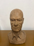 VINTAGE HAND-SCULPTED MALE BUST FOLK-ART