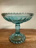 VINTAGE AQUA/BLUE COMPOTE CANDY DISH