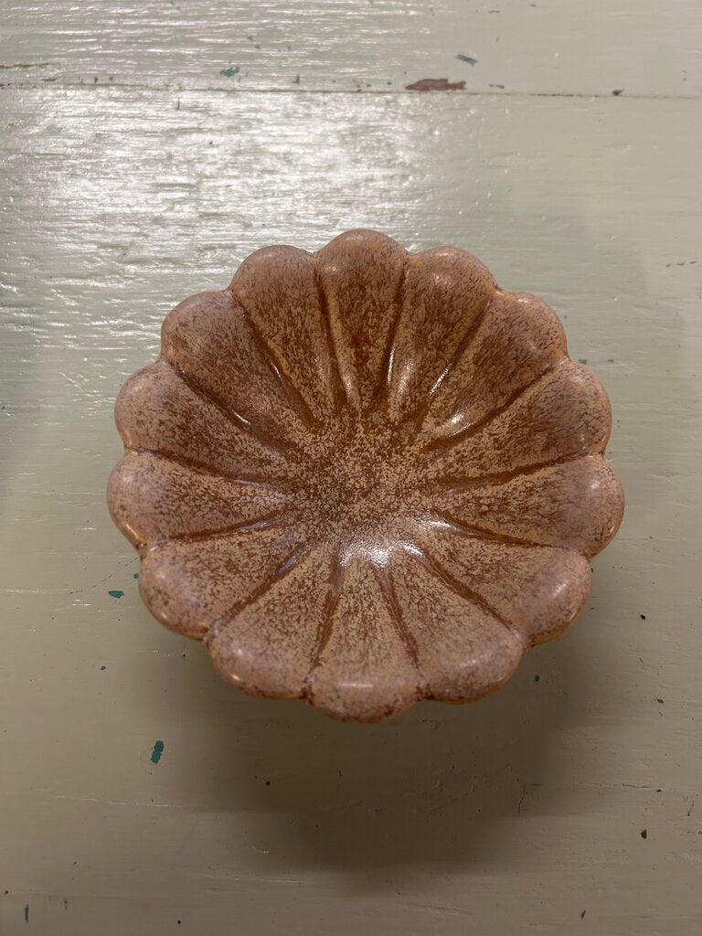 STONEWARE FLOWER BOWL BROWN