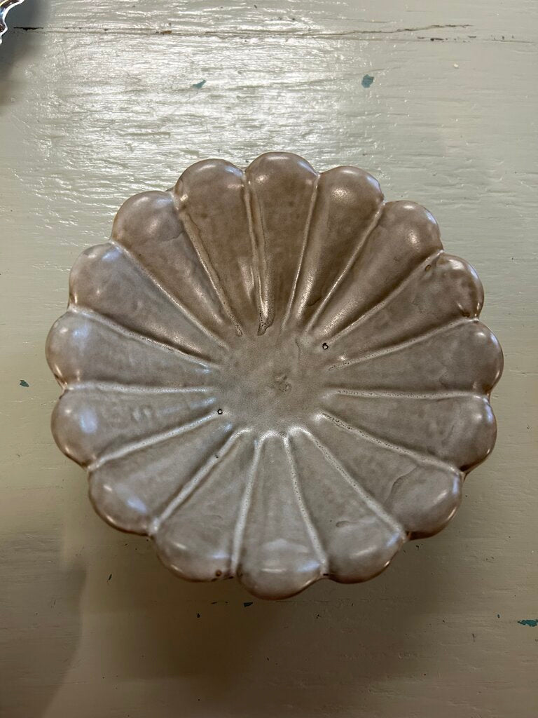 STONEWARE FLOWER BOWL LIGHT GREY