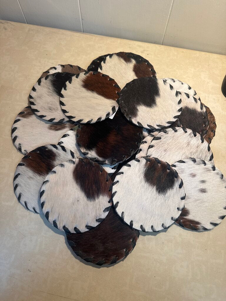 MULTICOLORED COWHIDE COASTER