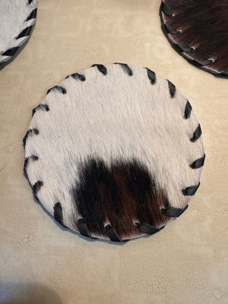MULTICOLORED COWHIDE COASTER