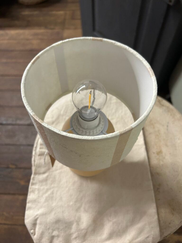 SMALL PEACH LAMPS WITH TAN SHADE