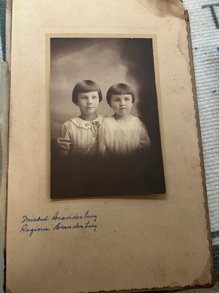 PHOTO LABELED MILDRED AND REGINA BRANDENBURG BLK/WHT