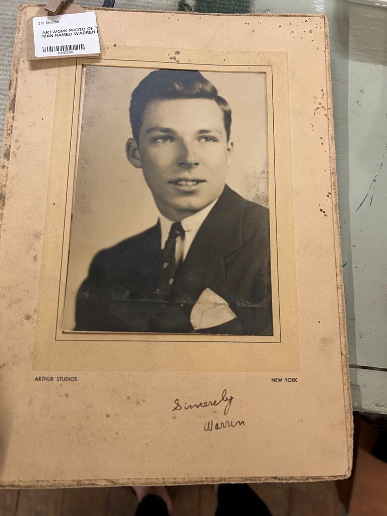 PHOTO OF YOUNG MAN NAMED WARREN BLK/WHT