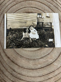 POST CARD WITH LITTLE GIRL AND DOG BLK/WHT