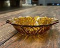 VINTAGE INDIANA GLASS AMBER SUNFLOWER CENTERPIECE BOWL