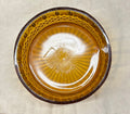 VINTAGE FANCY CUT DESIGN AMBER GLASS CANDY DISH