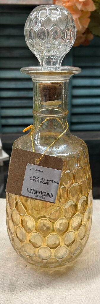 VINTAGE IRIDESCENT HONEYCOMB DECANTER