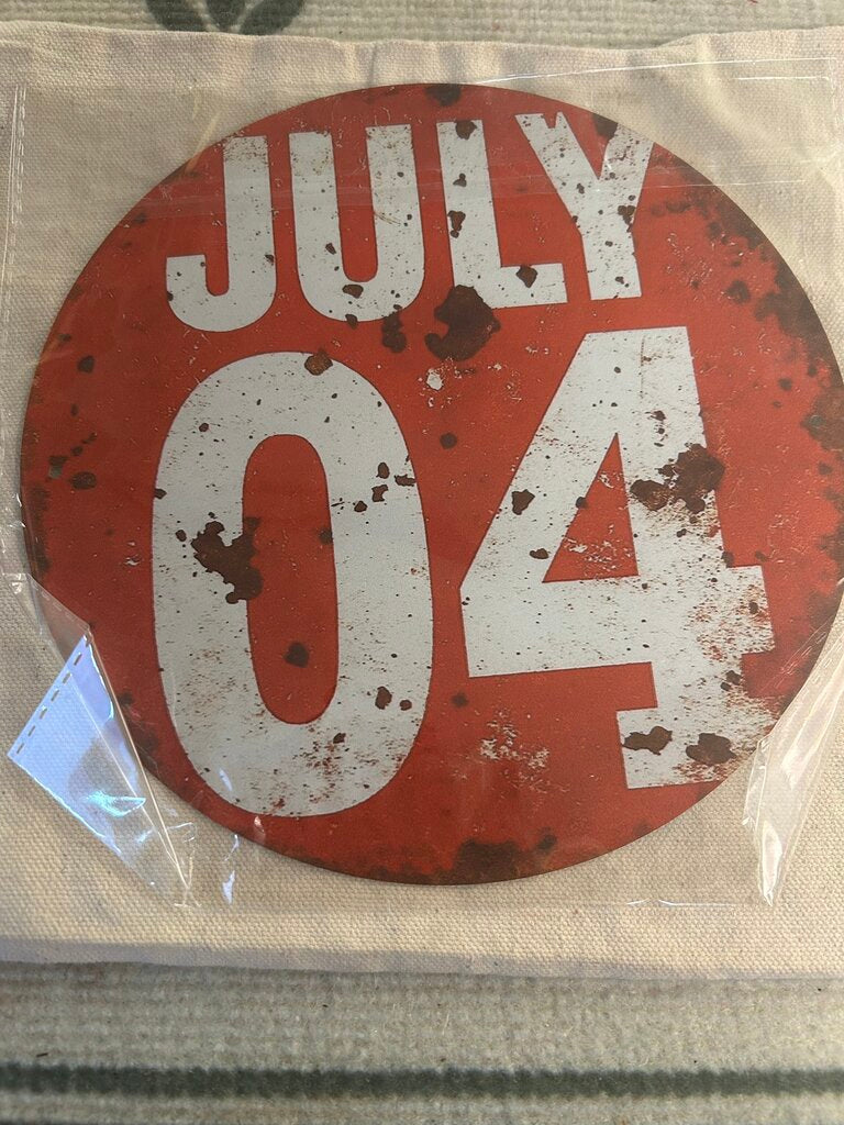 JULY 4TH 8X8 2D METAL SIGN