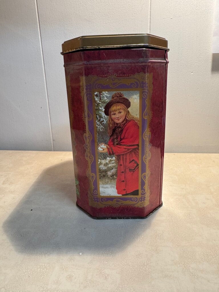 VINTAGE HOLIDAY TIN/CANISTER