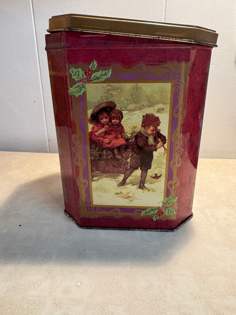 VINTAGE HOLIDAY TIN/CANISTER
