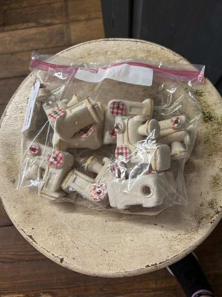 VINTAGE BAG OF CHRISTMAS TRAINS WHITE