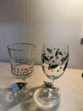 CHRISTMAS HOLY WINE GLASS