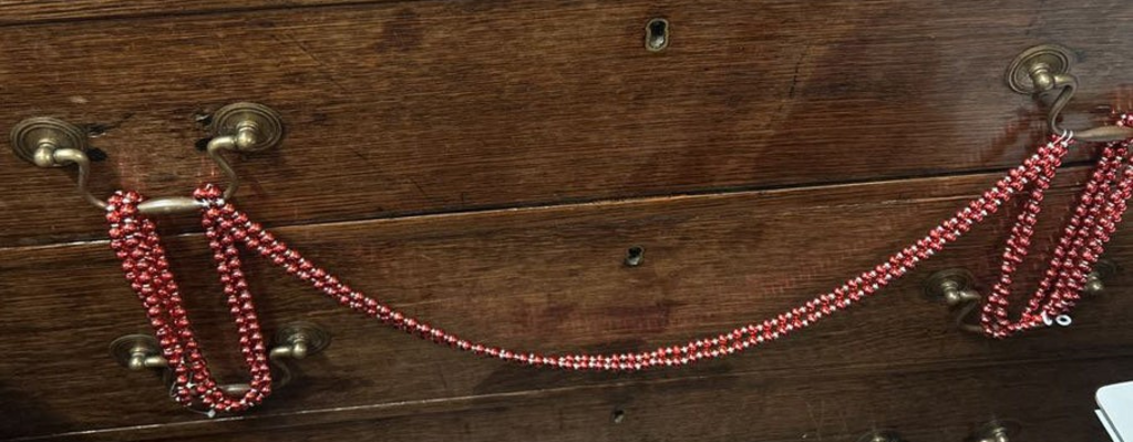 CHRISTMAS RED AND SILVER GARLAND