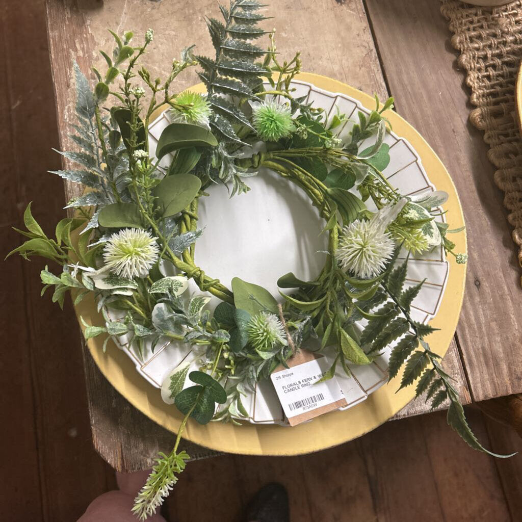 FERN & WILDFLOWER CANDLE RING