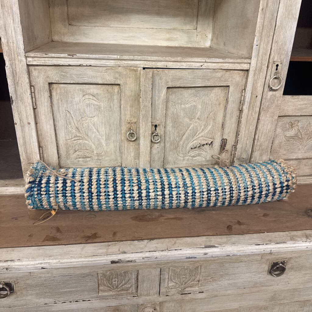 JUTE RUG LIGHT BLUE, DARK BLUE, AQUA, & CREAM