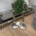 SILVER CANDLE HOLDER PAIR