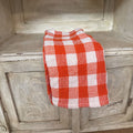 COTTON WAFFLE WEAVE TEA CLOTH WITH GINGHAM PATTERN RED