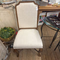 WHITE WITH WOOD TRIM CHAIR
