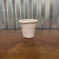 DISTRESSED CLAY PLANTER WHITE SM