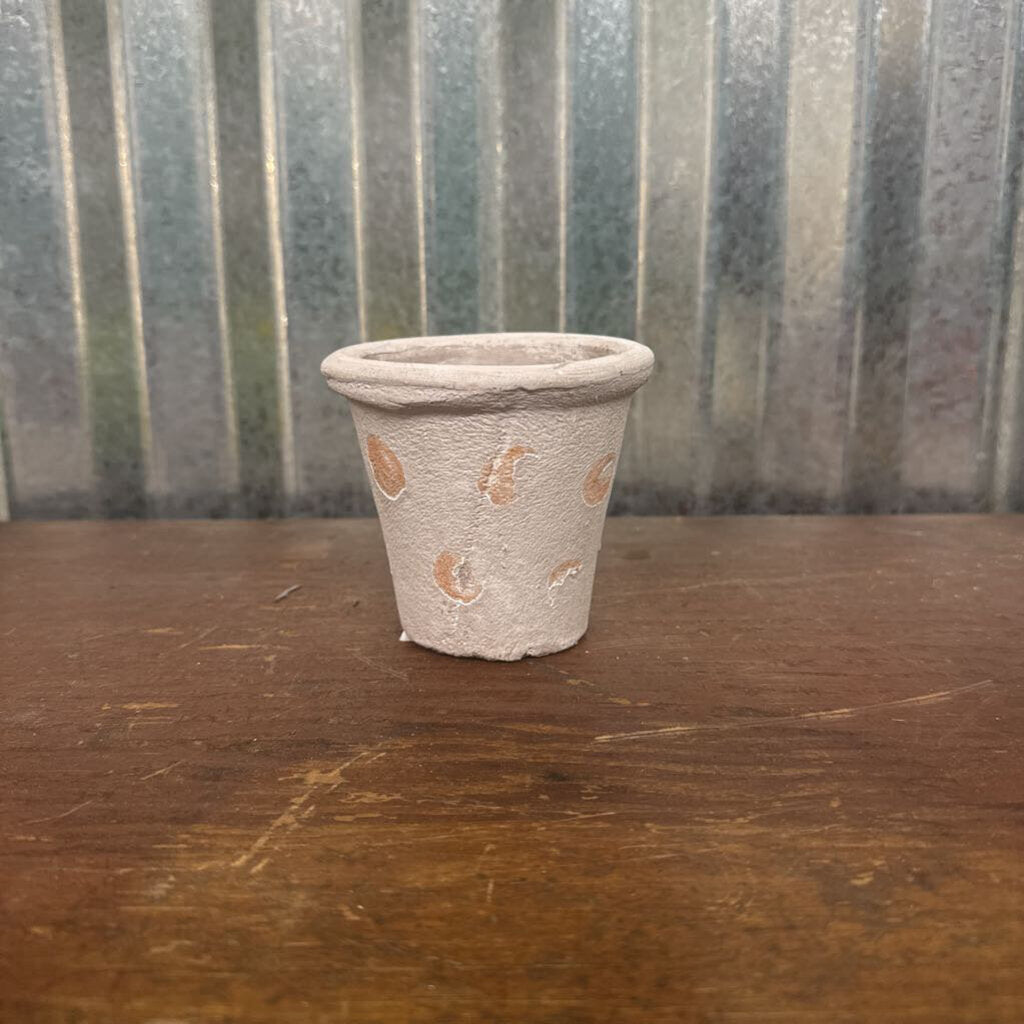 DISTRESSED CLAY PLANTER WHITE SM