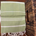 GREEN AND WHITE TURKISH DISH TOWEL