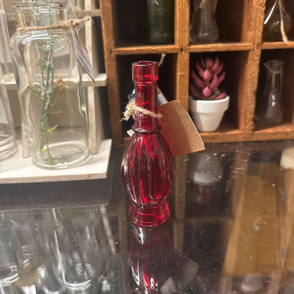 RUBY RED GLASS JAR