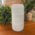 LIGHT BLUE RIBBED VASE