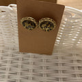 GOLD TONED LEOPARD PRINT STUD ER