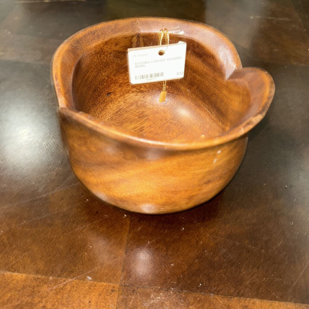 CARVED WOODEN BOWL
