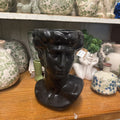 BLK GODDESS HEAD PLANTER