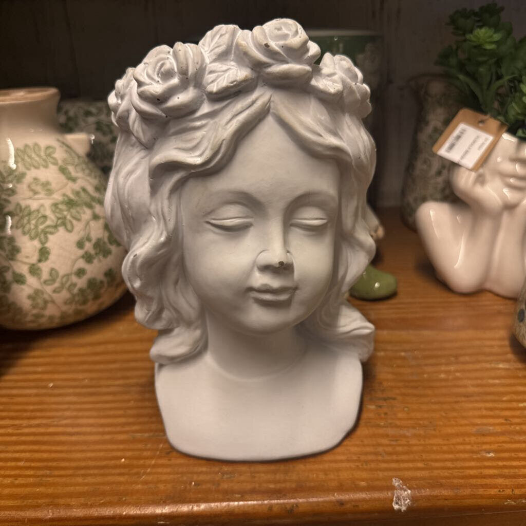 CEMENT BUST PLANTER