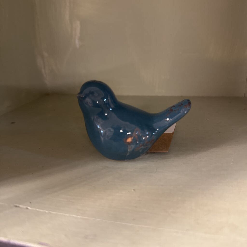 SMALL BLUE CERAMIC BIRD