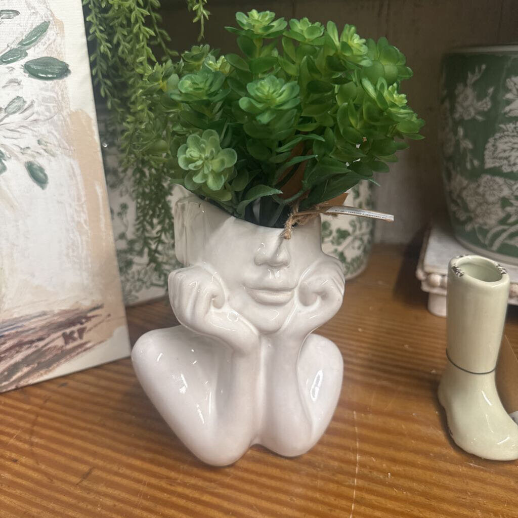 CERAMIC FACE PLANTER
