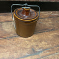 VINTAGE BROWN GLAZED STONEWARE CROCK