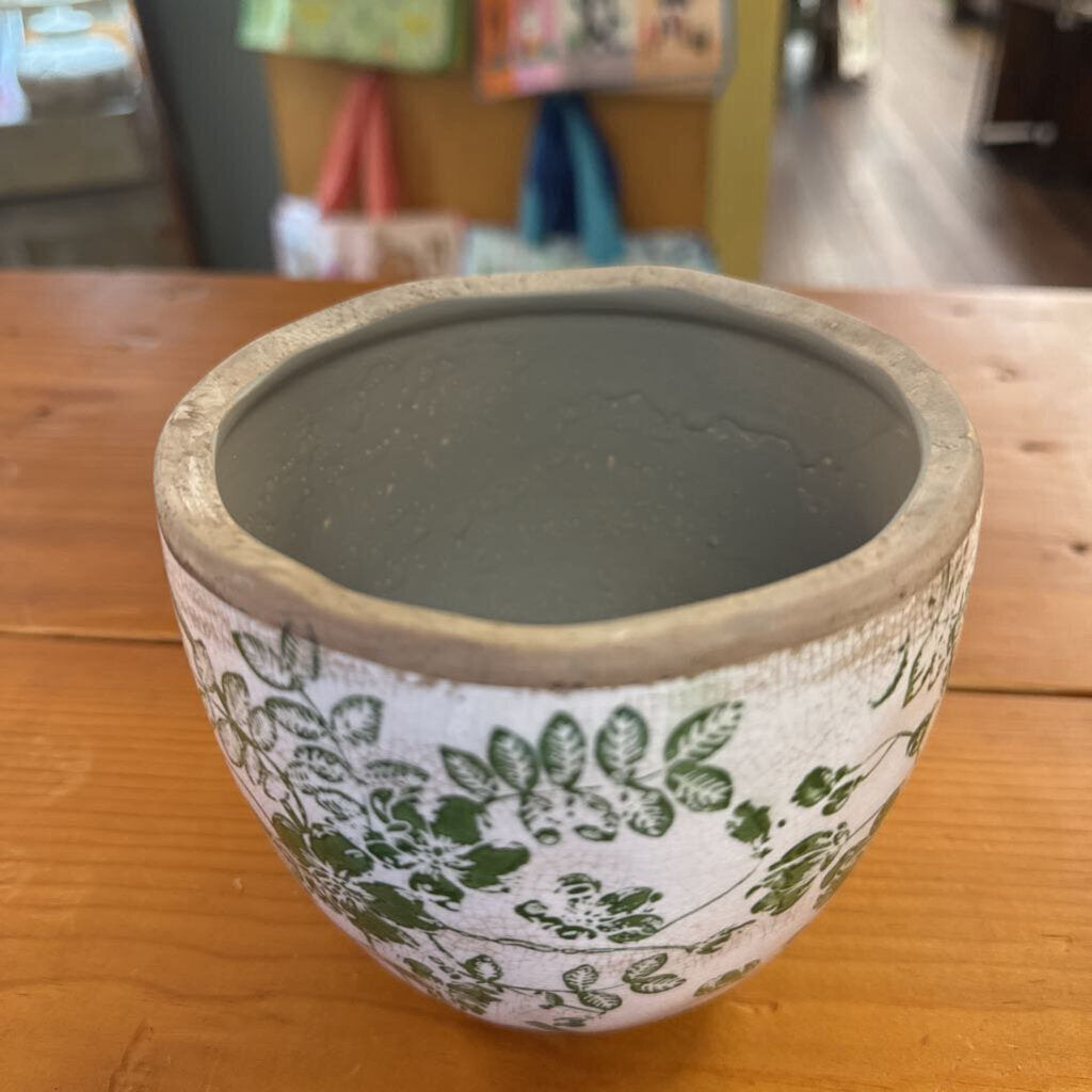 GREEN/WHITE PLANTER