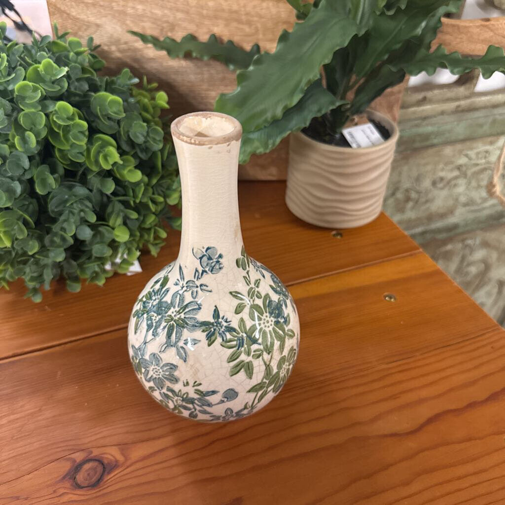 BLUE/GREEN LONG NECK VASE