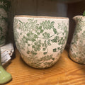 MED GREEN/WHITE PLANTER